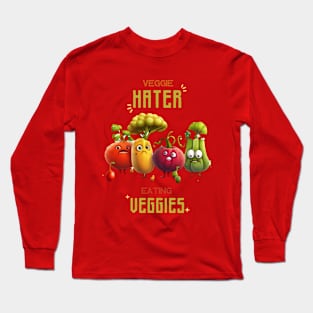 Veggie Hater Eating Veggies Long Sleeve T-Shirt